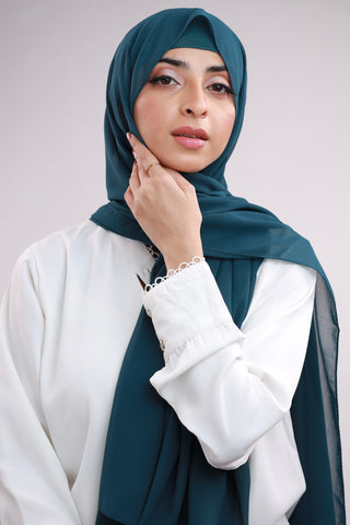 Matching Hijab & Cap Set - Teal