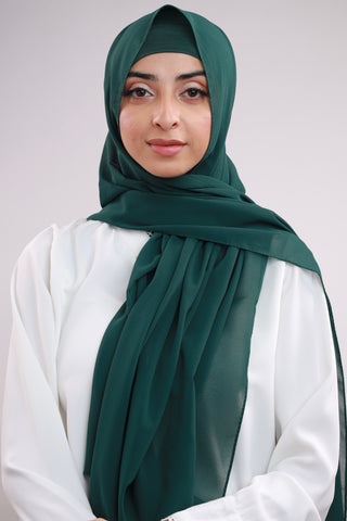 Matching Hijab & Cap Set - Bottle Green