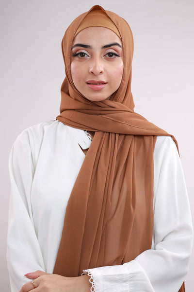 Matching Hijab & Cap Set - Espresso