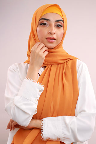 Matching Hijab & Cap Set - Mustard