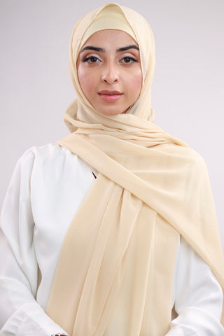 Matching Hijab & Cap Set - Oatmeal