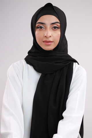 Matching Hijab & Cap Set - Black