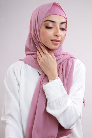 Matching Hijab & Cap Set - Mauve