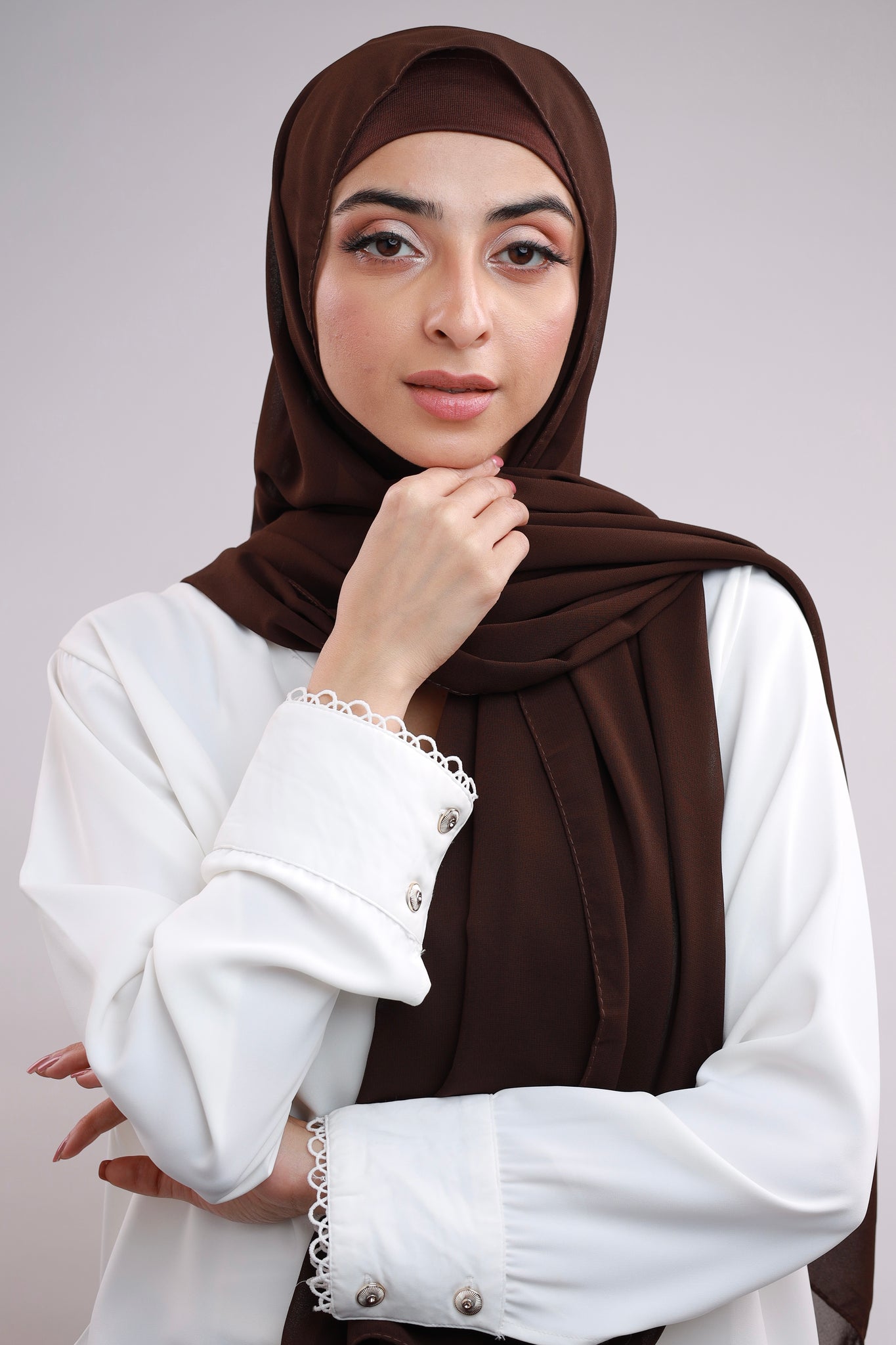 Matching Hijab & Cap Set - Nutella