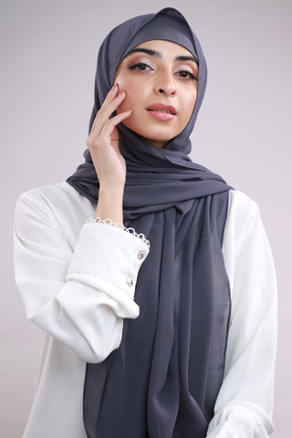 Matching Hijab & Cap Set - Dark Denim