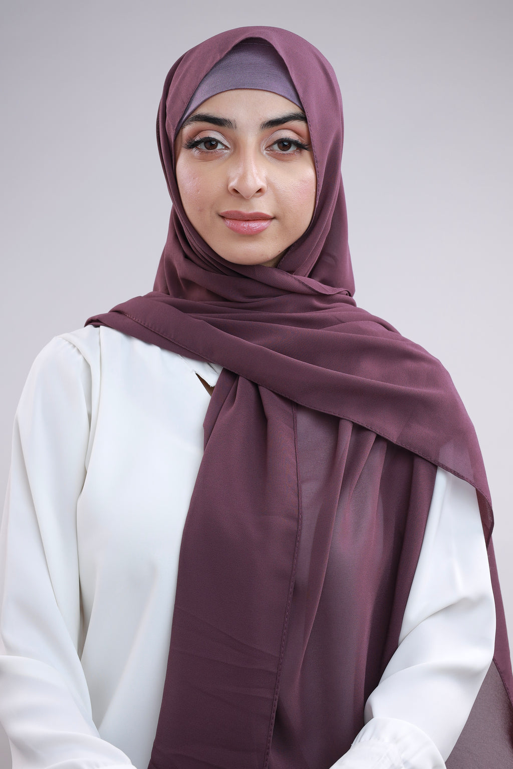 Matching Hijab & Cap Set - Smokey Purple