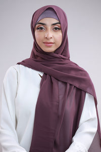 Matching Hijab & Cap Set - Smokey Purple