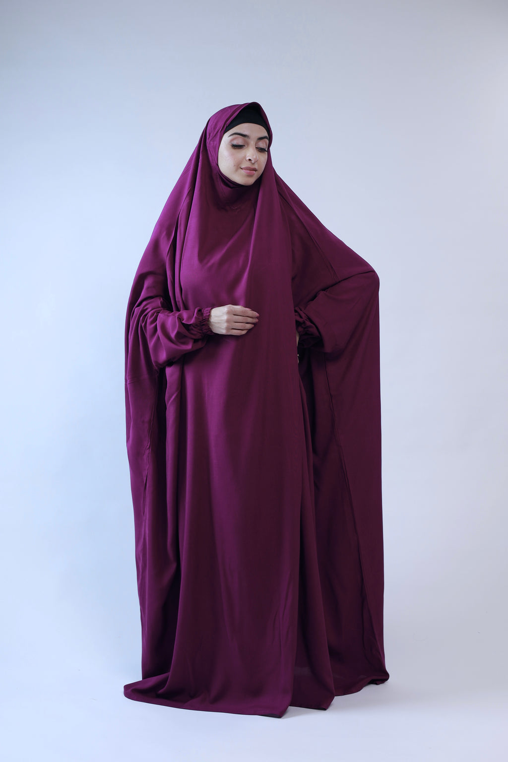 Namaz Gown - Deep Plum
