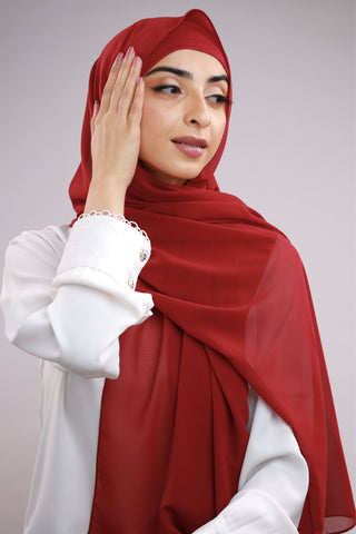 Matching Hijab & Cap Set - Maroon