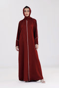Everyday Staple Slit-sleeved Abaya - Maroon