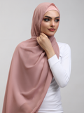 Matching Georgette Hijab & Bamboo Cap Set - Rosy Nude