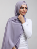 Matching Georgette Hijab & Bamboo Cap Set - Dusty Lilac