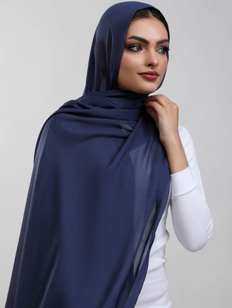navy blue chiffon hijab