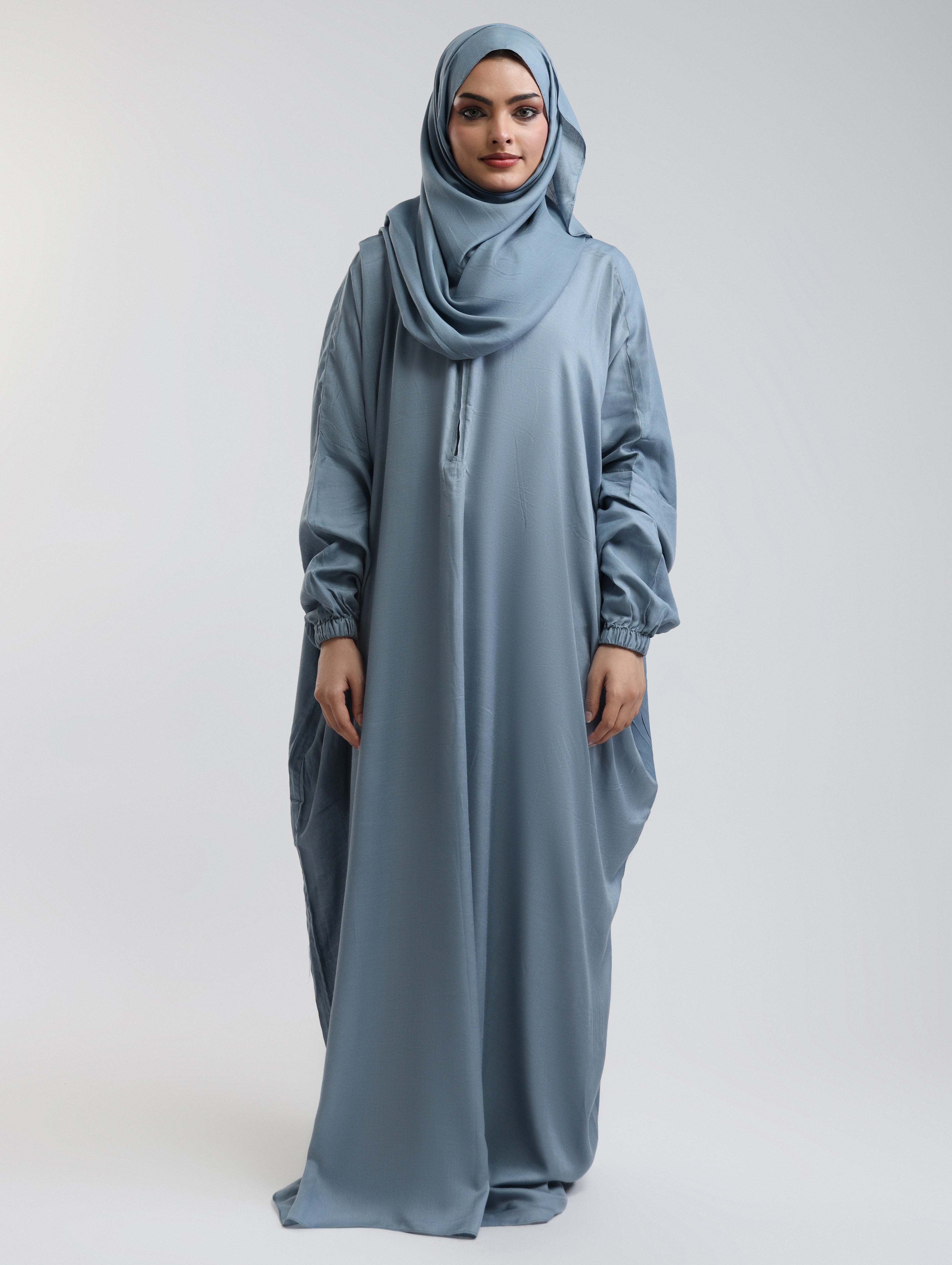 Instant Breathable Namaz Abaya - Bluish Grey