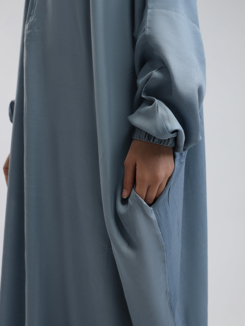 Instant Breathable Namaz Abaya - Bluish Grey