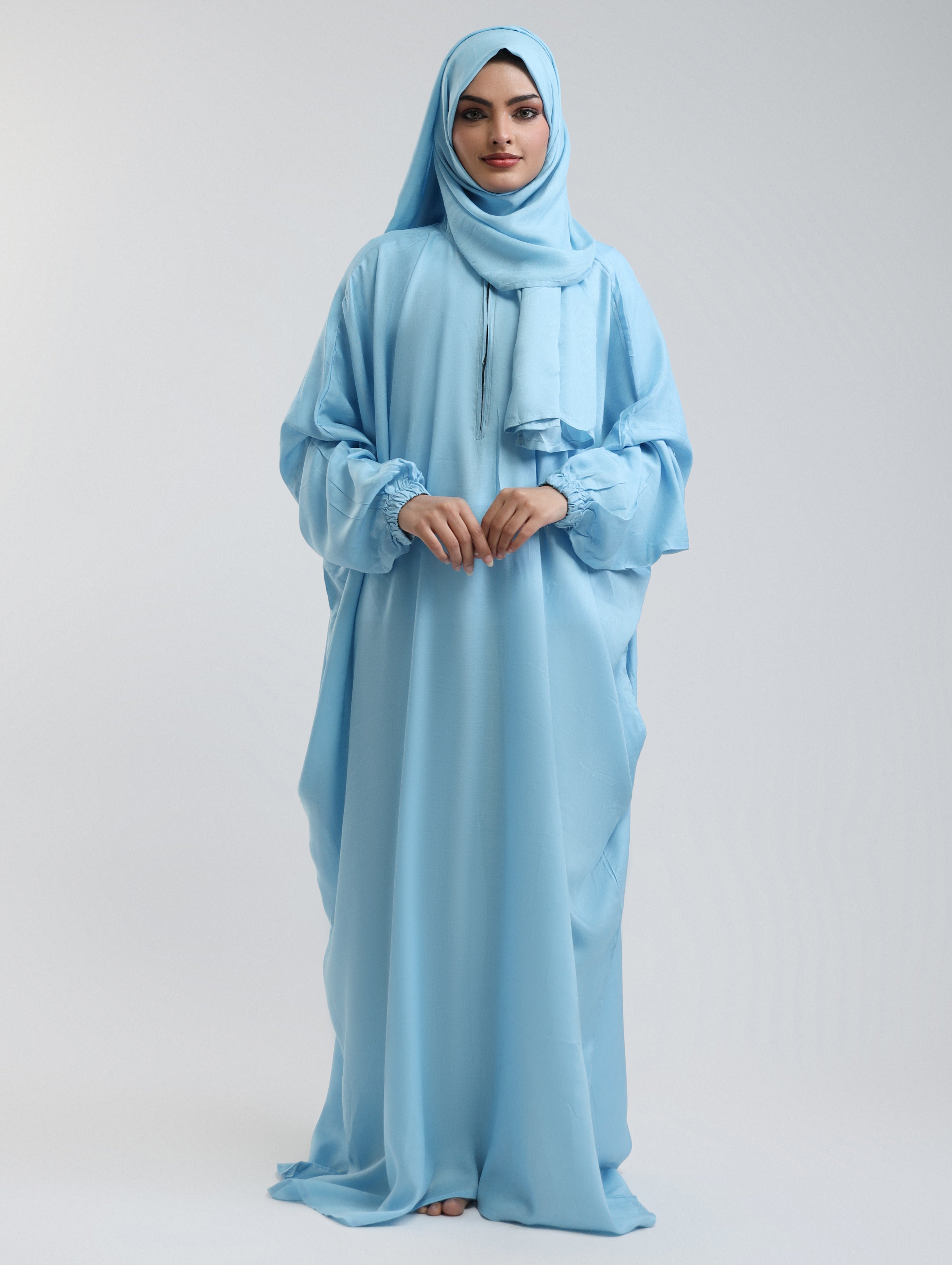 Instant Breathable Namaz Abaya - Ice Blue