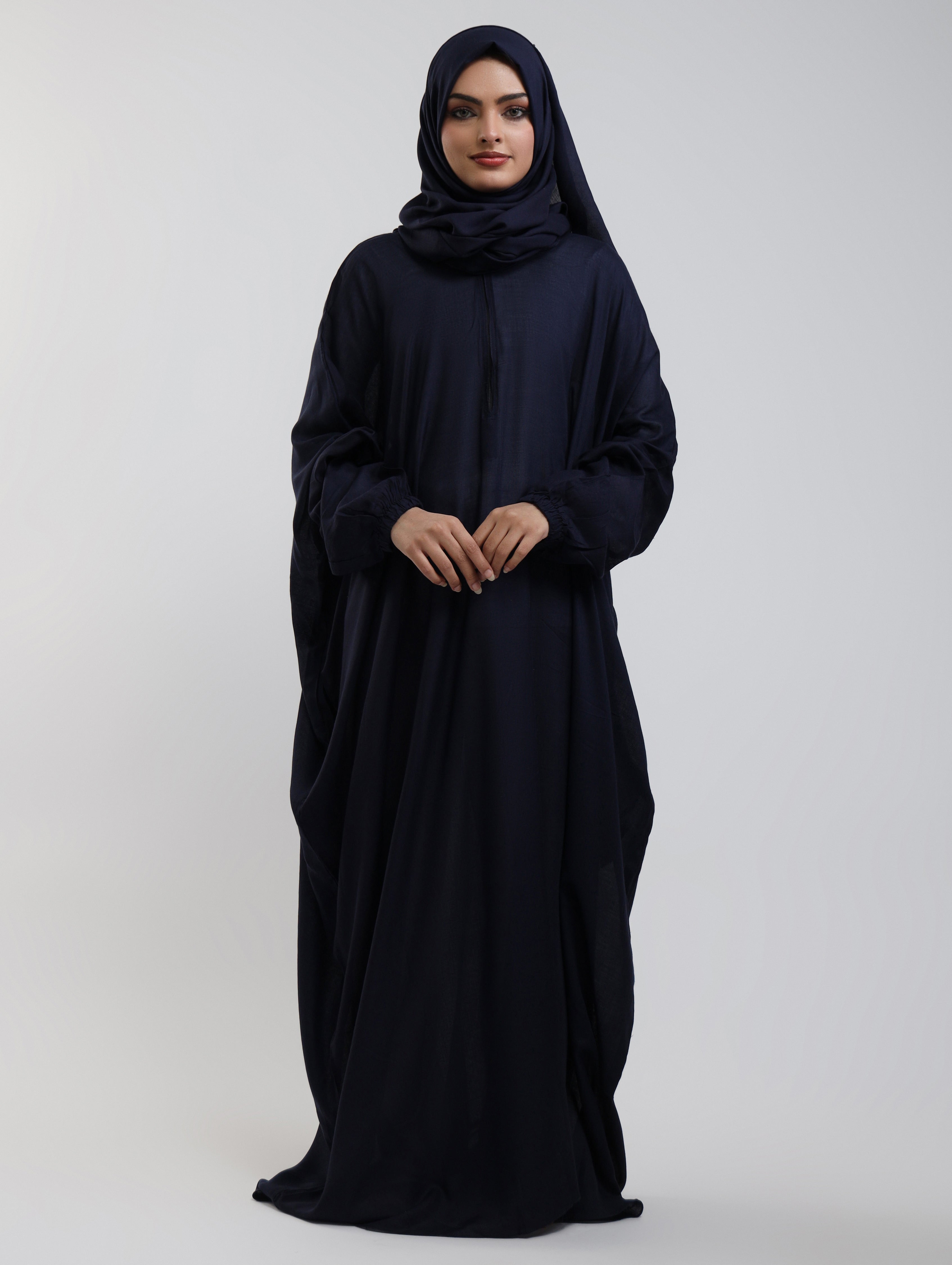 Instant Breathable Namaz Abaya - Navy Blue