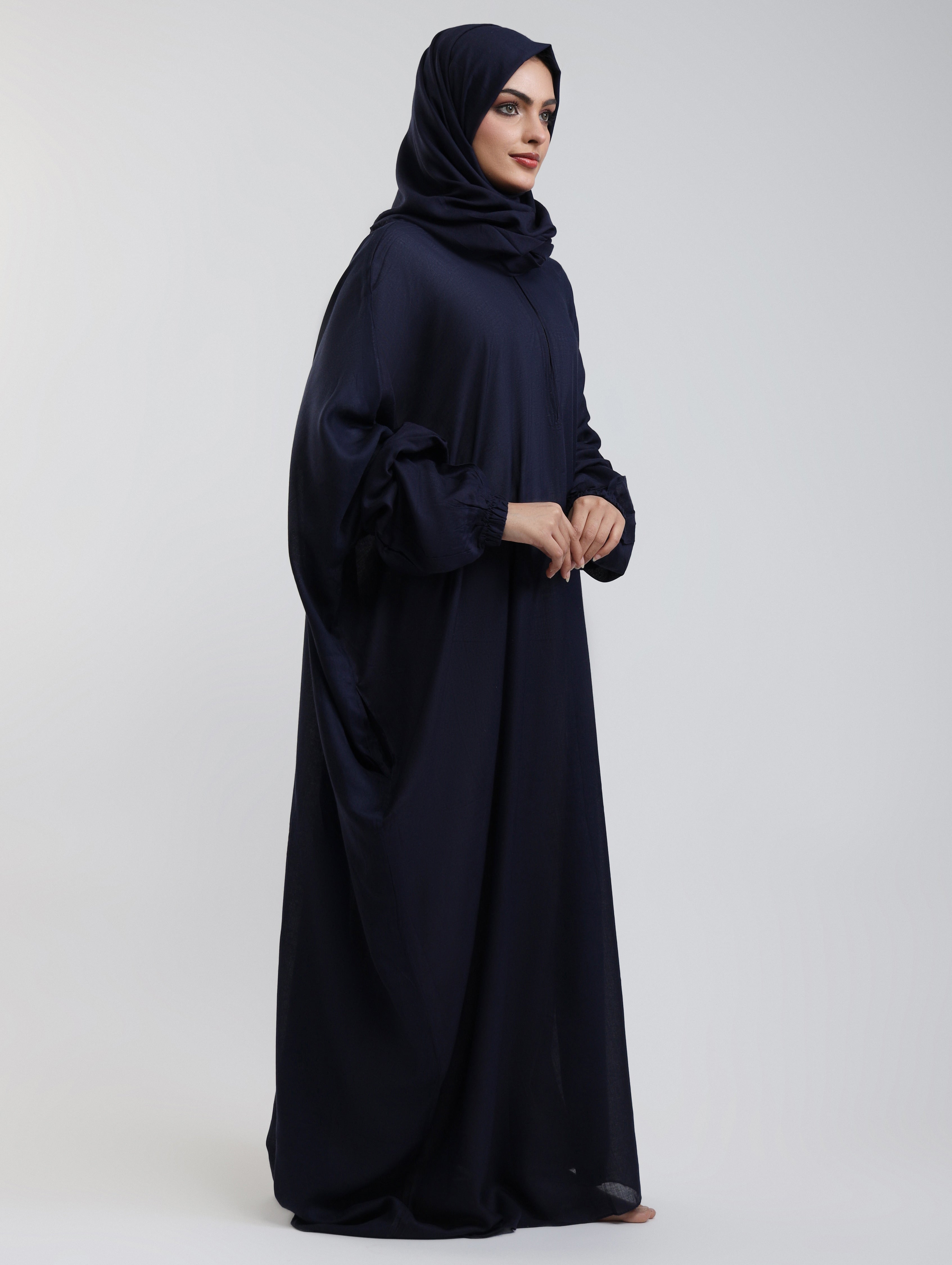 Instant Breathable Namaz Abaya - Navy Blue