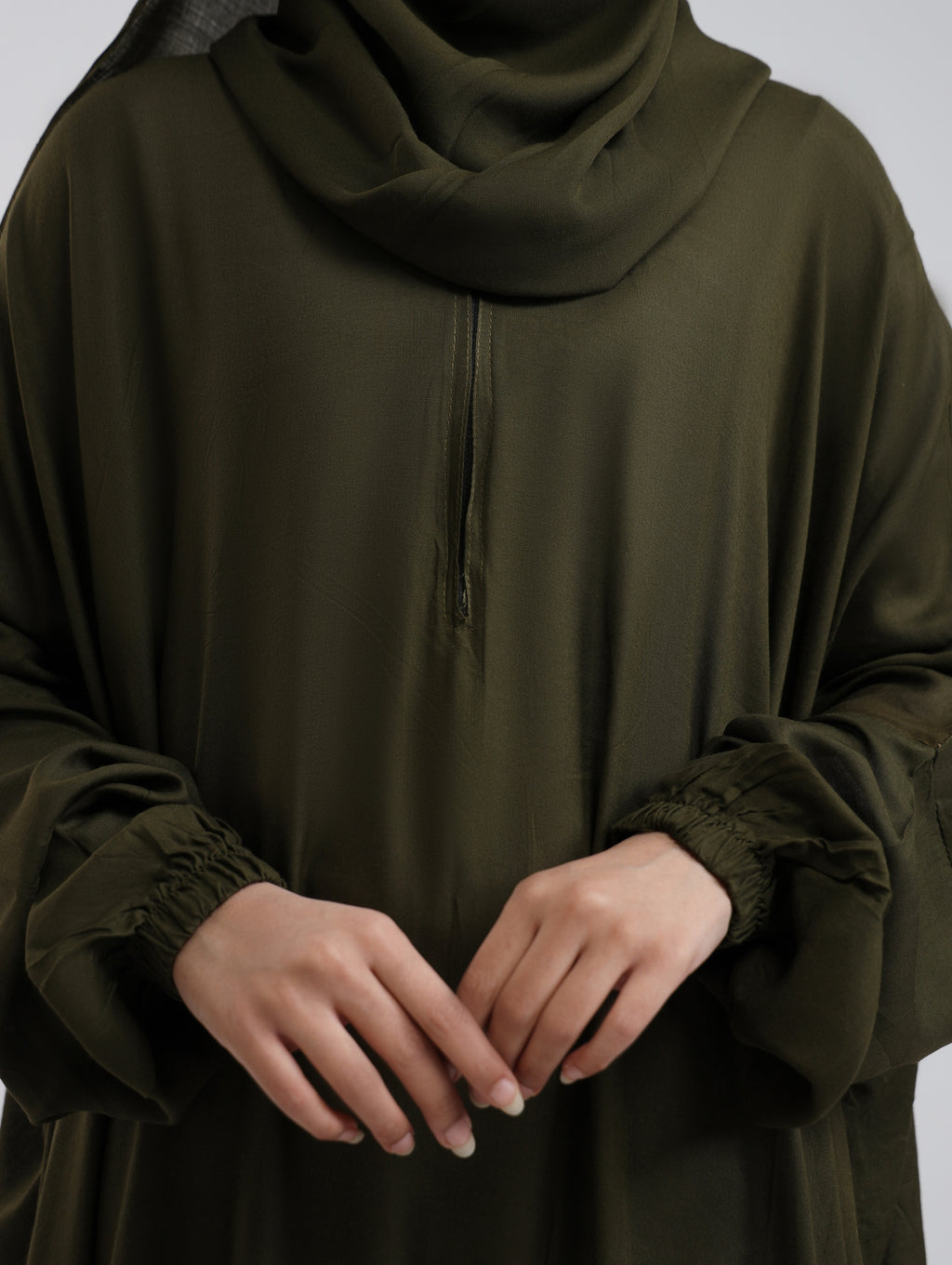 Instant Breathable Namaz Abaya - Olive