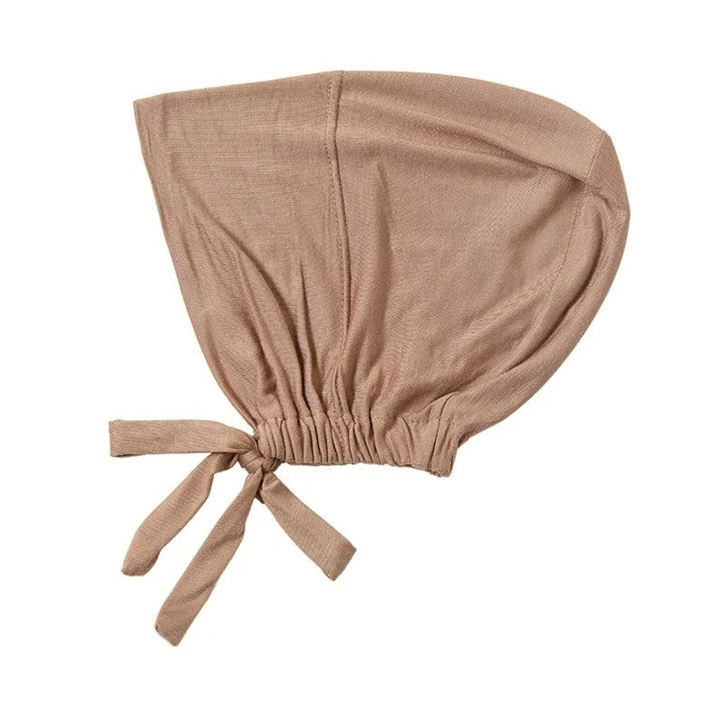 Bamboo Full Coverage Hijab Cap - Nude brown