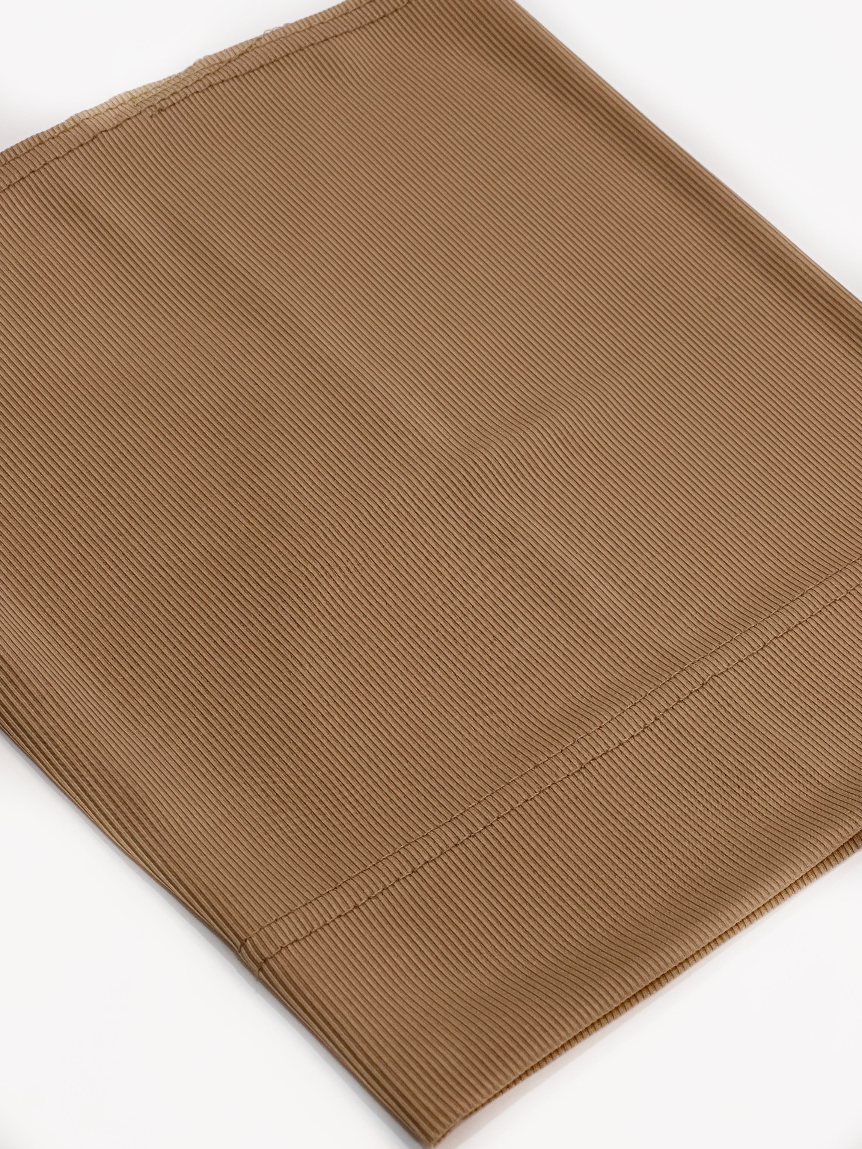Premium Ribbed Hijab Cap - Caramel Brown