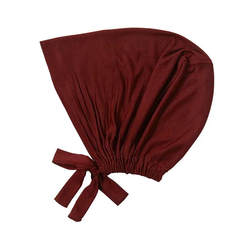 Bamboo Full Coverage Hijab Cap - Burgundy