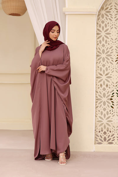 Classic Butterfly Abaya In Rose Mauve