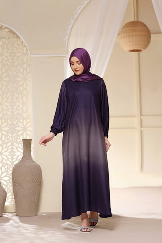 Luxe Shimmer Abaya In Violet Mist
