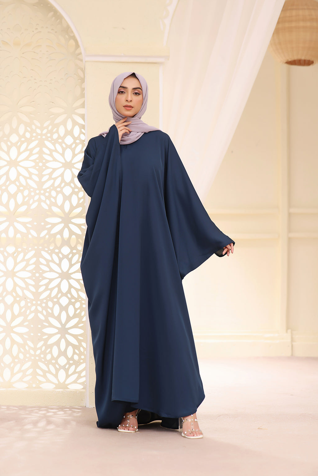 Classic Butterfly Abaya In Cadet Blue