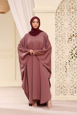 Classic Butterfly Abaya In Rose Mauve