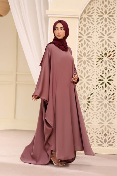Classic Butterfly Abaya In Rose Mauve