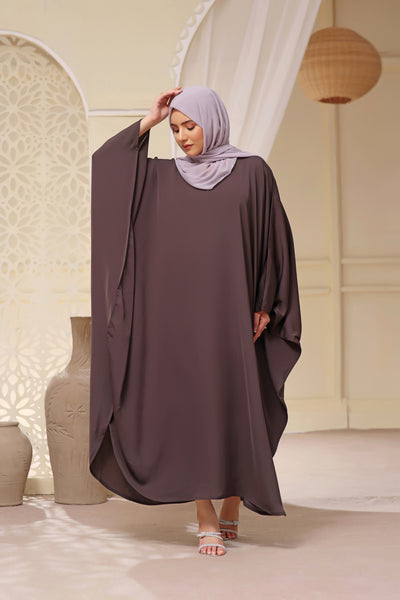 Classic Butterfly Abaya In Smoke Grey