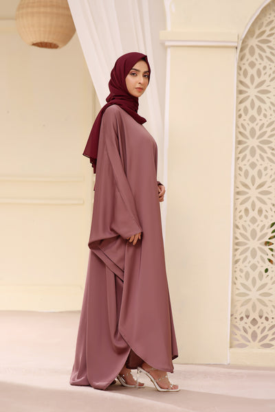 Classic Butterfly Abaya In Rose Mauve