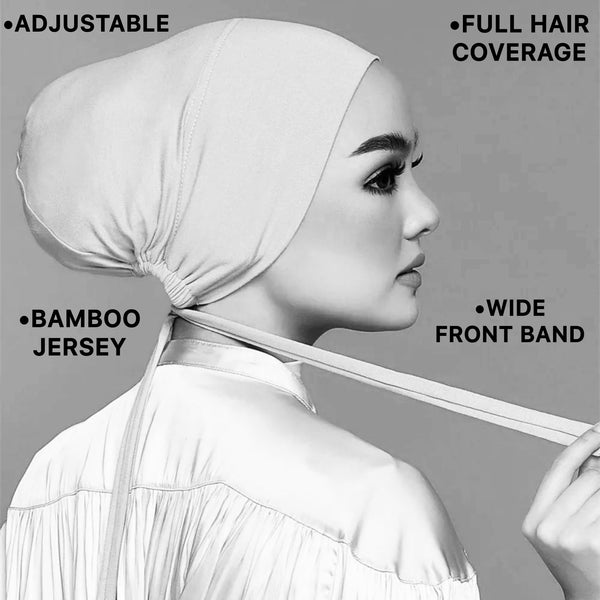 Bamboo Full Coverage Hijab Cap - Charcoal