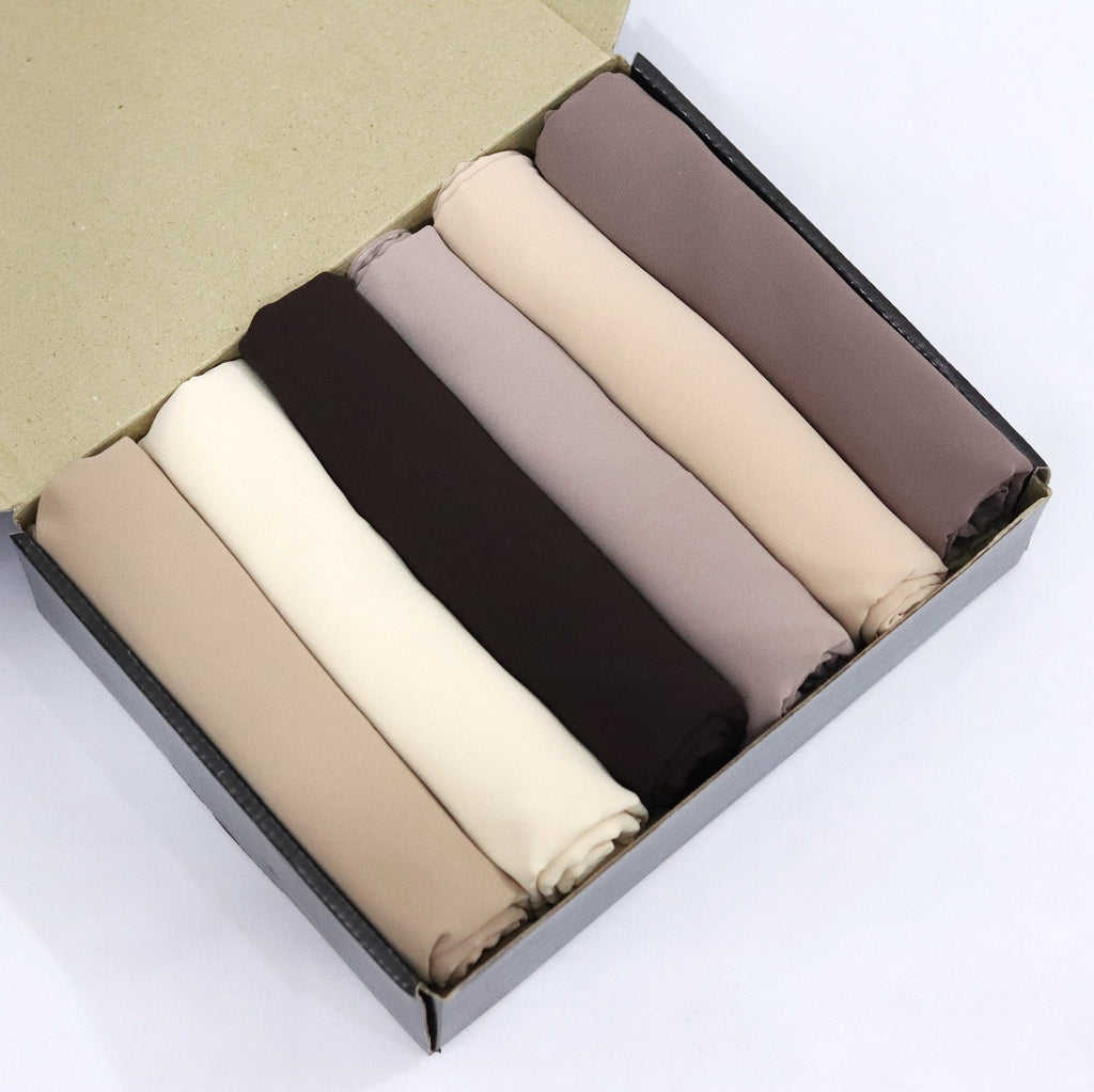 Georgette Hijab Box- Warm Nude