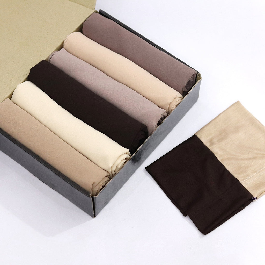 Georgette Hijab Box- Warm Nude