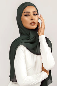 Plain Georgette - Bottle Green