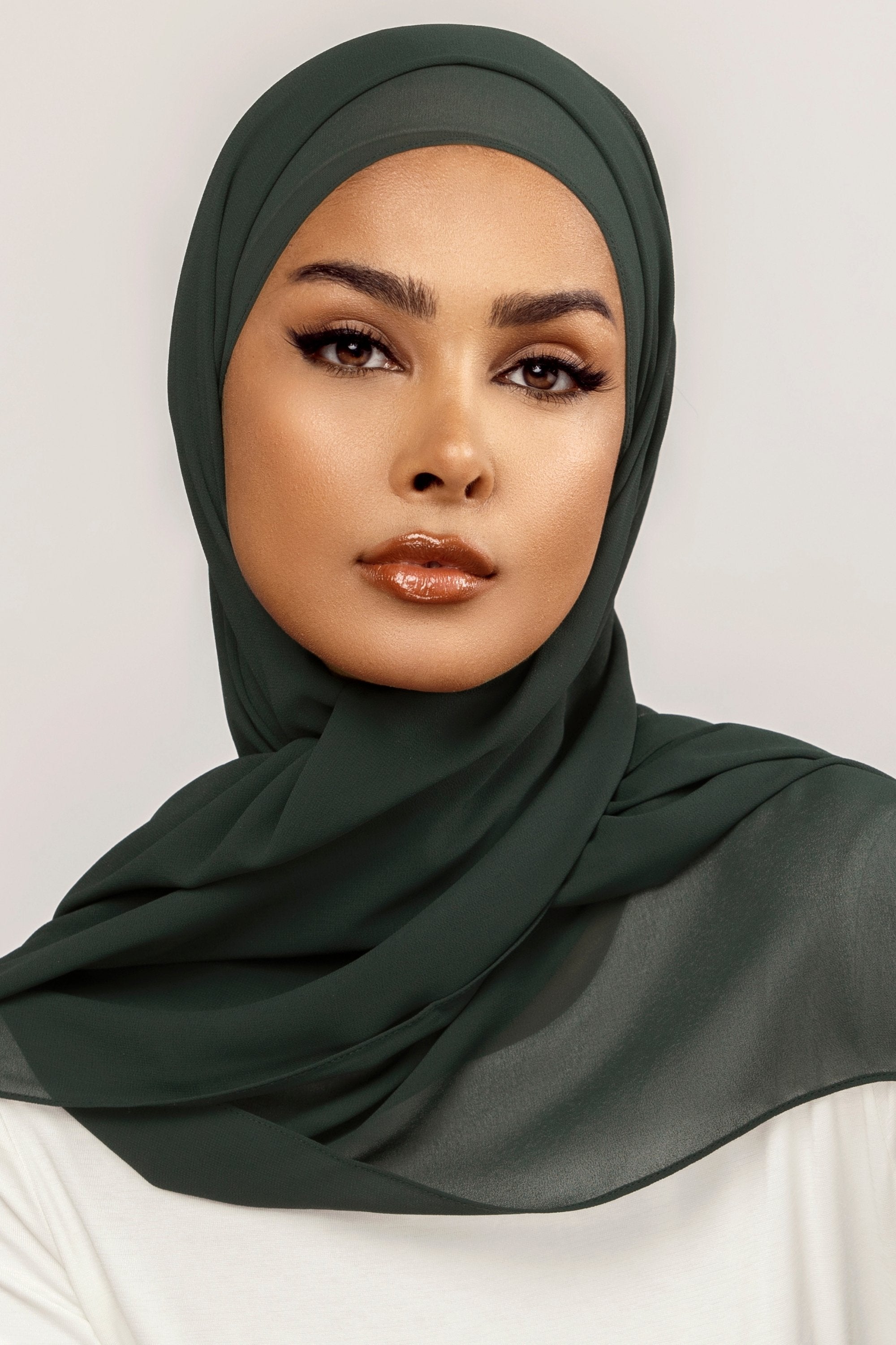 Plain Georgette - Bottle Green