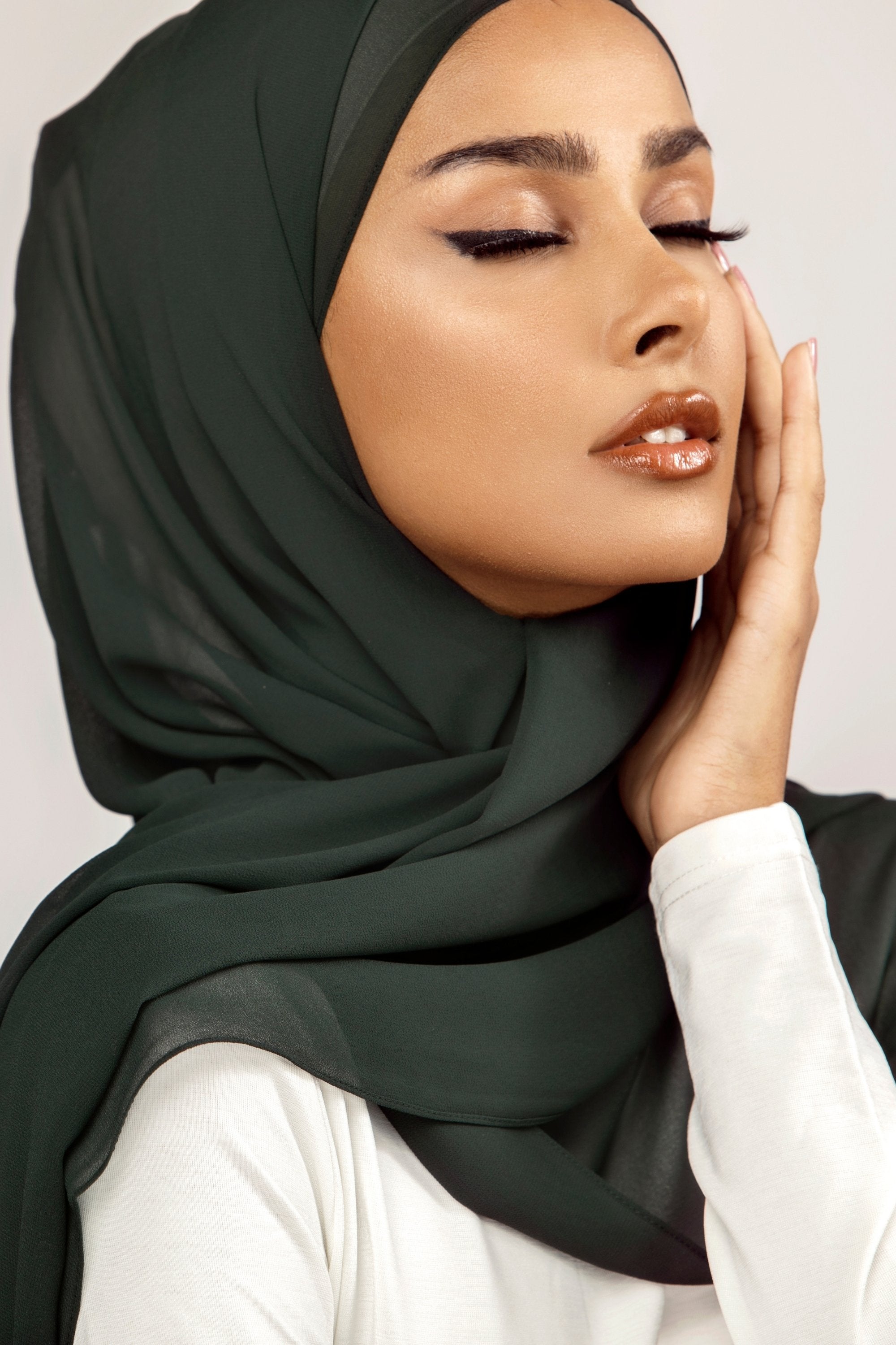 Plain Georgette - Bottle Green