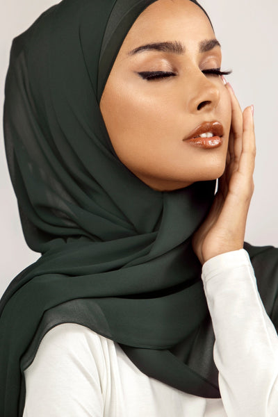 Plain Georgette - Bottle Green
