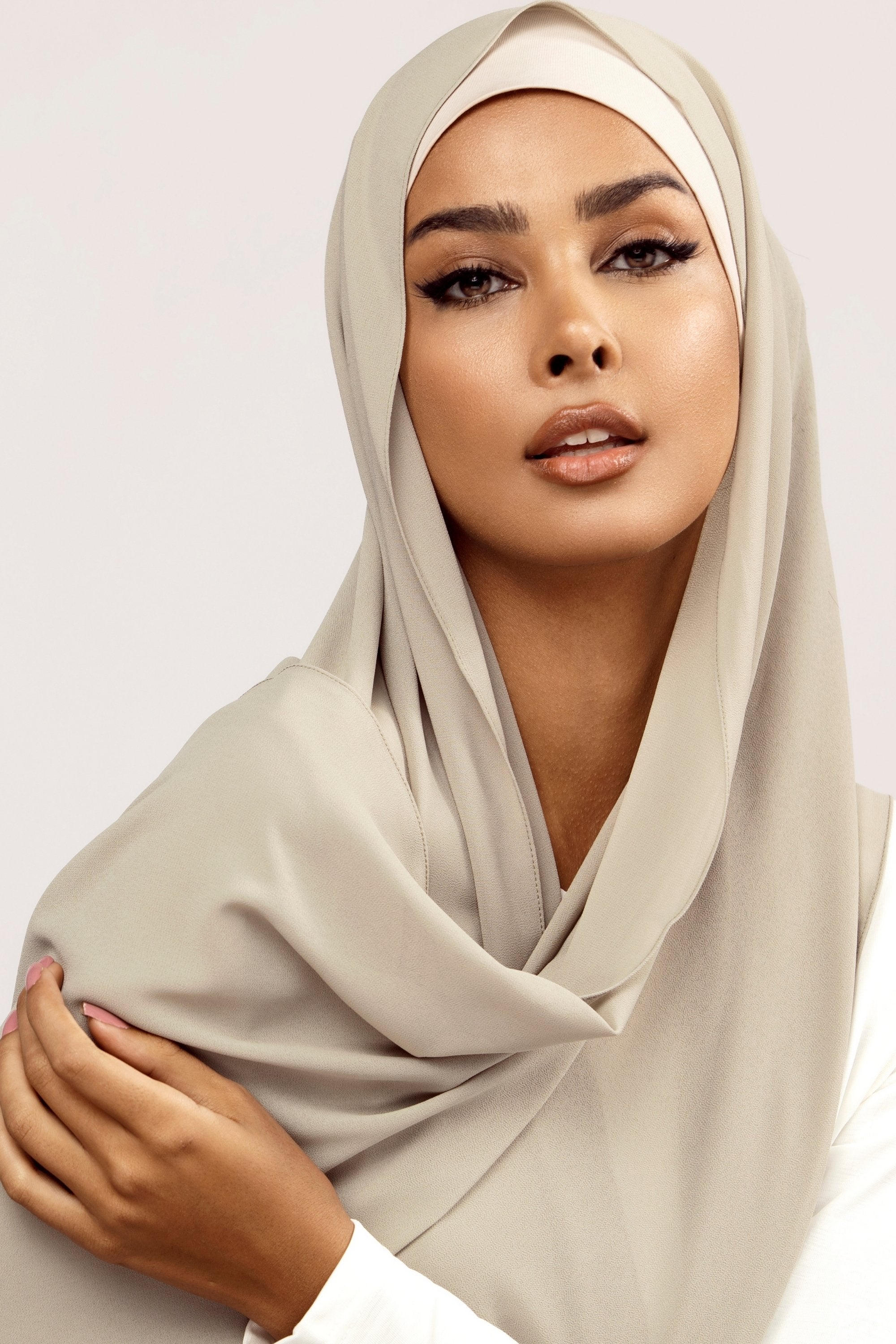 Plain Georgette - Pistachio Grey