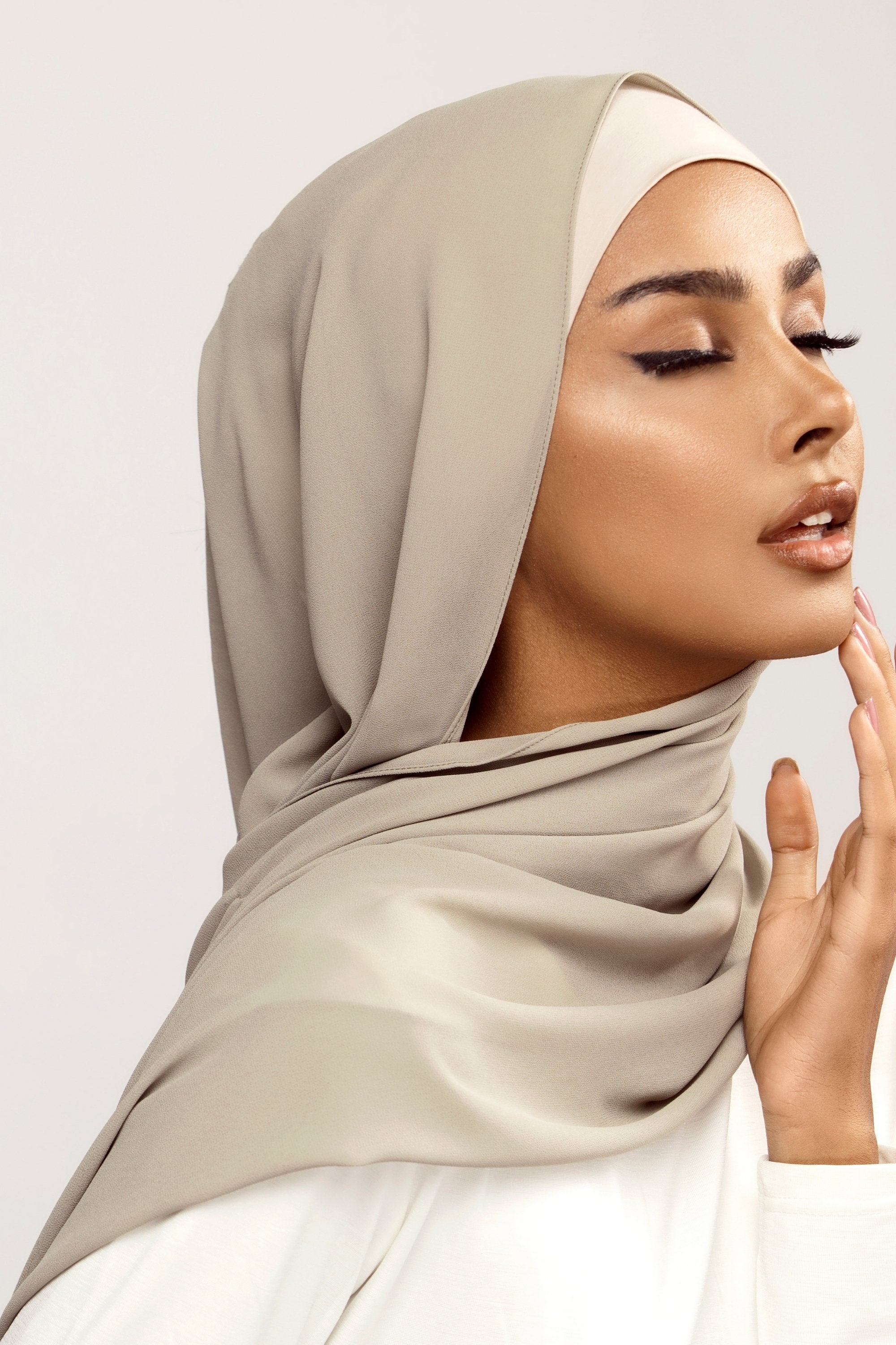 Plain Georgette - Pistachio Grey