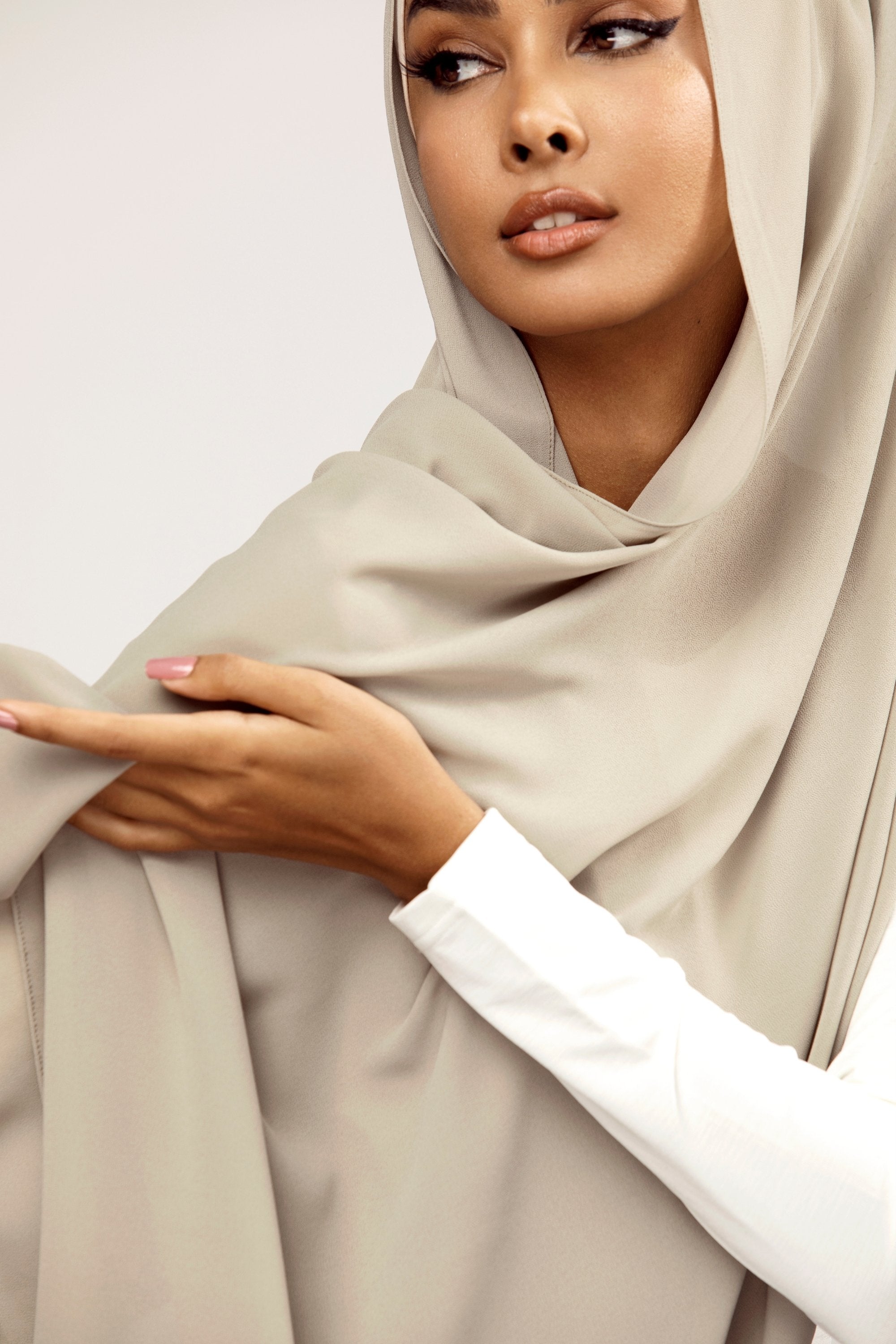 Plain Georgette - Pistachio Grey