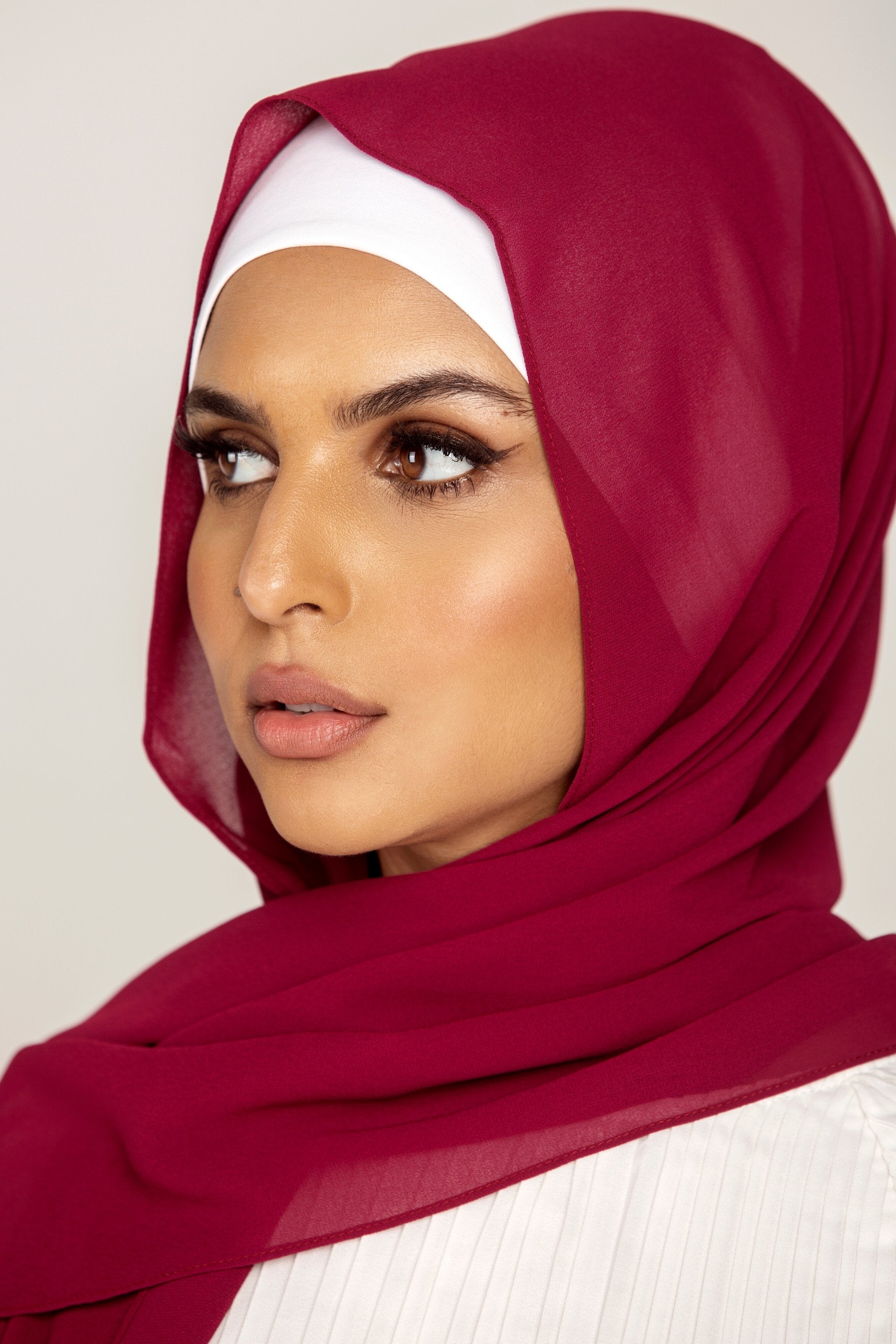 Plain Georgette - Cherry