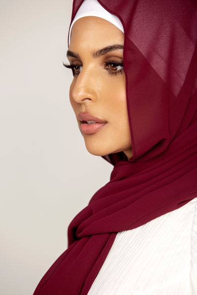 Plain Georgette - Burgundy