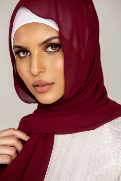 Plain Georgette - Burgundy