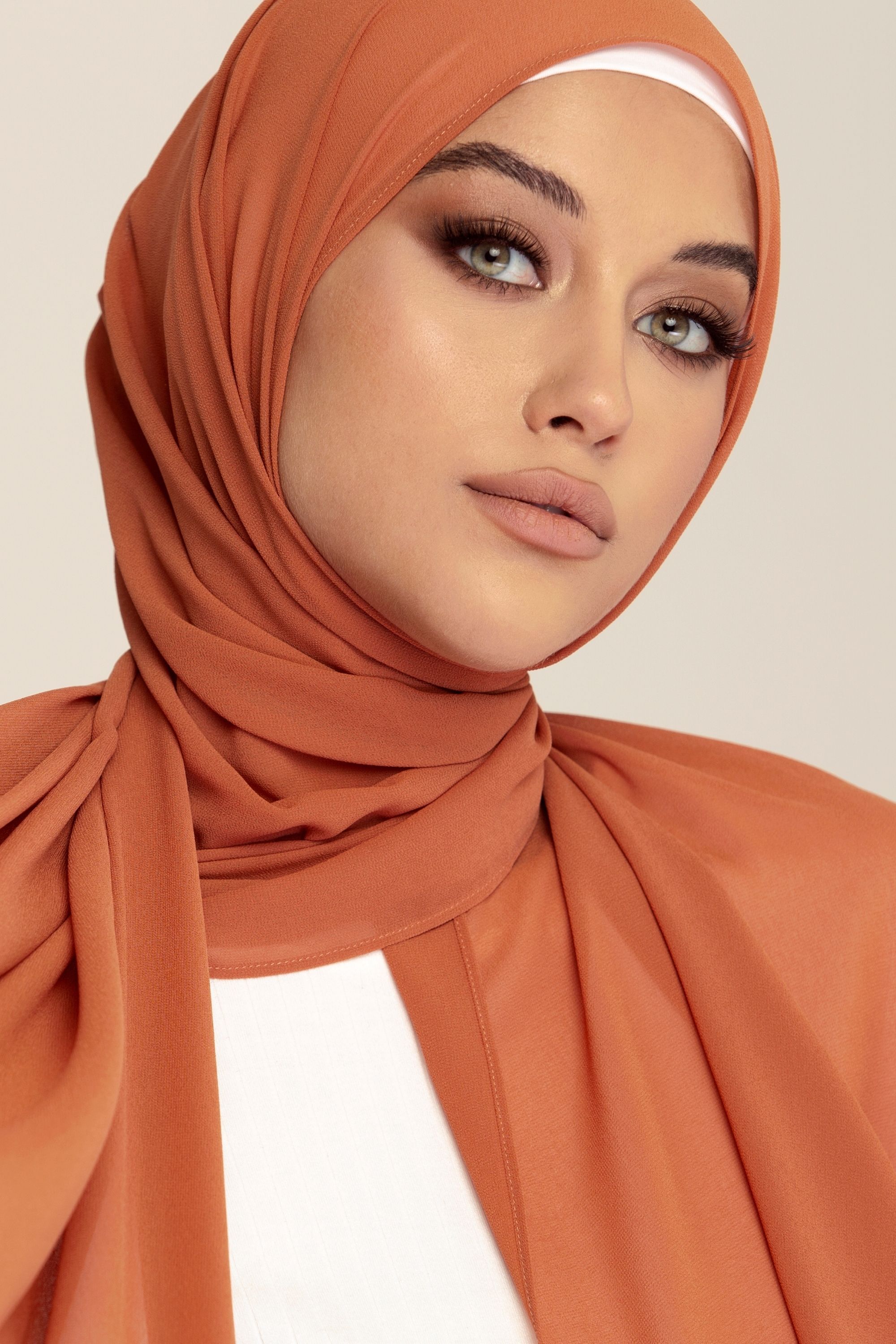 Plain Georgette - Coral Bliss
