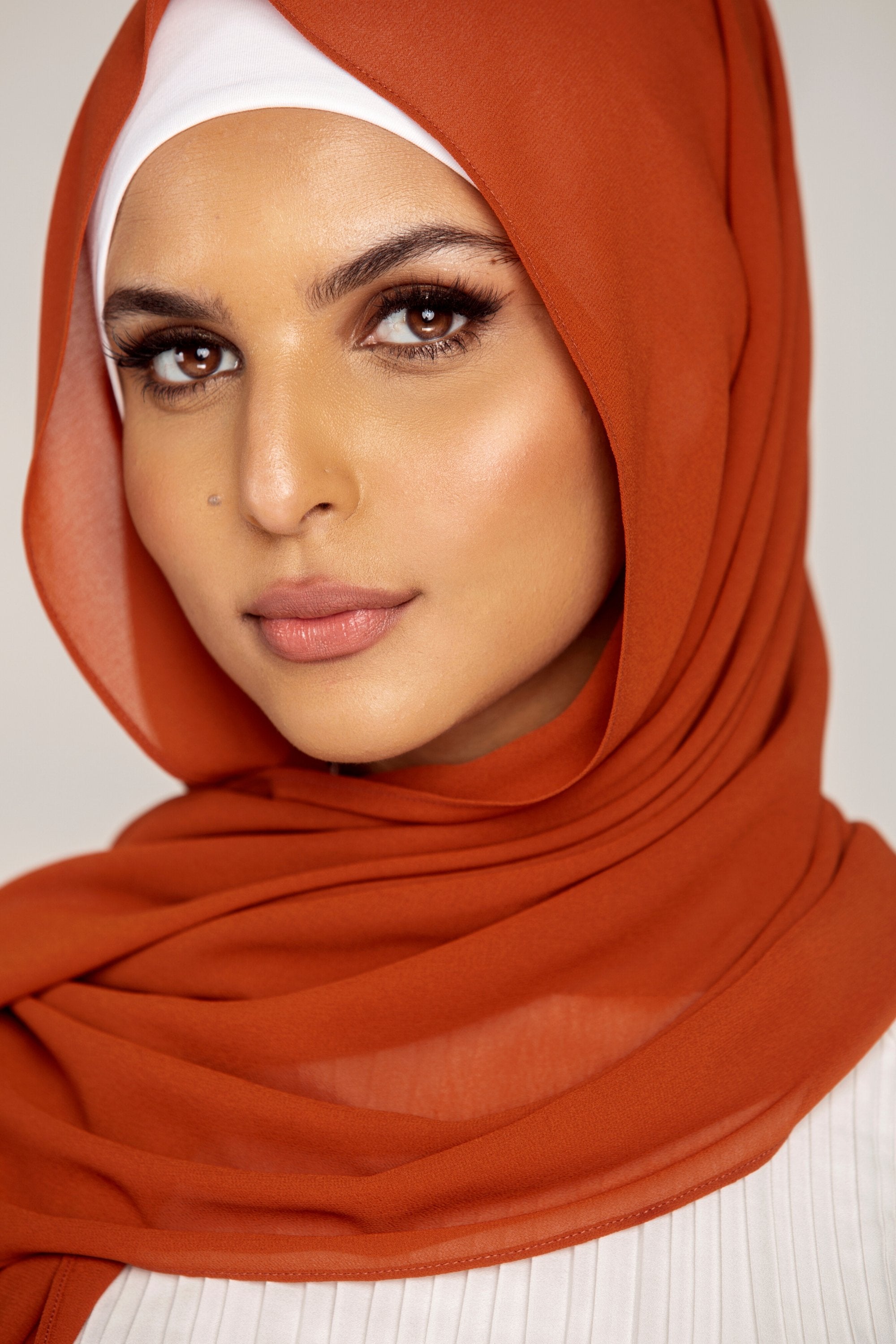 Plain Georgette - Burnt Orange
