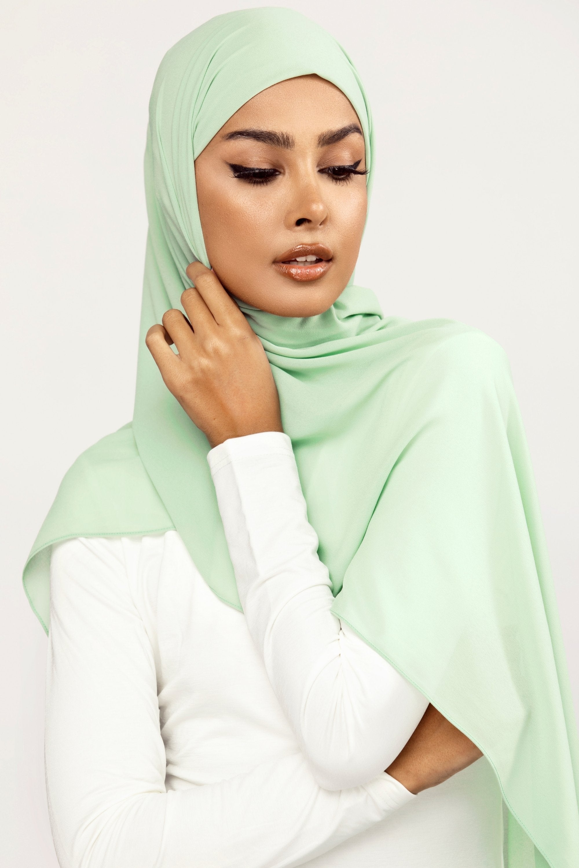 Plain Georgette - Mint Green