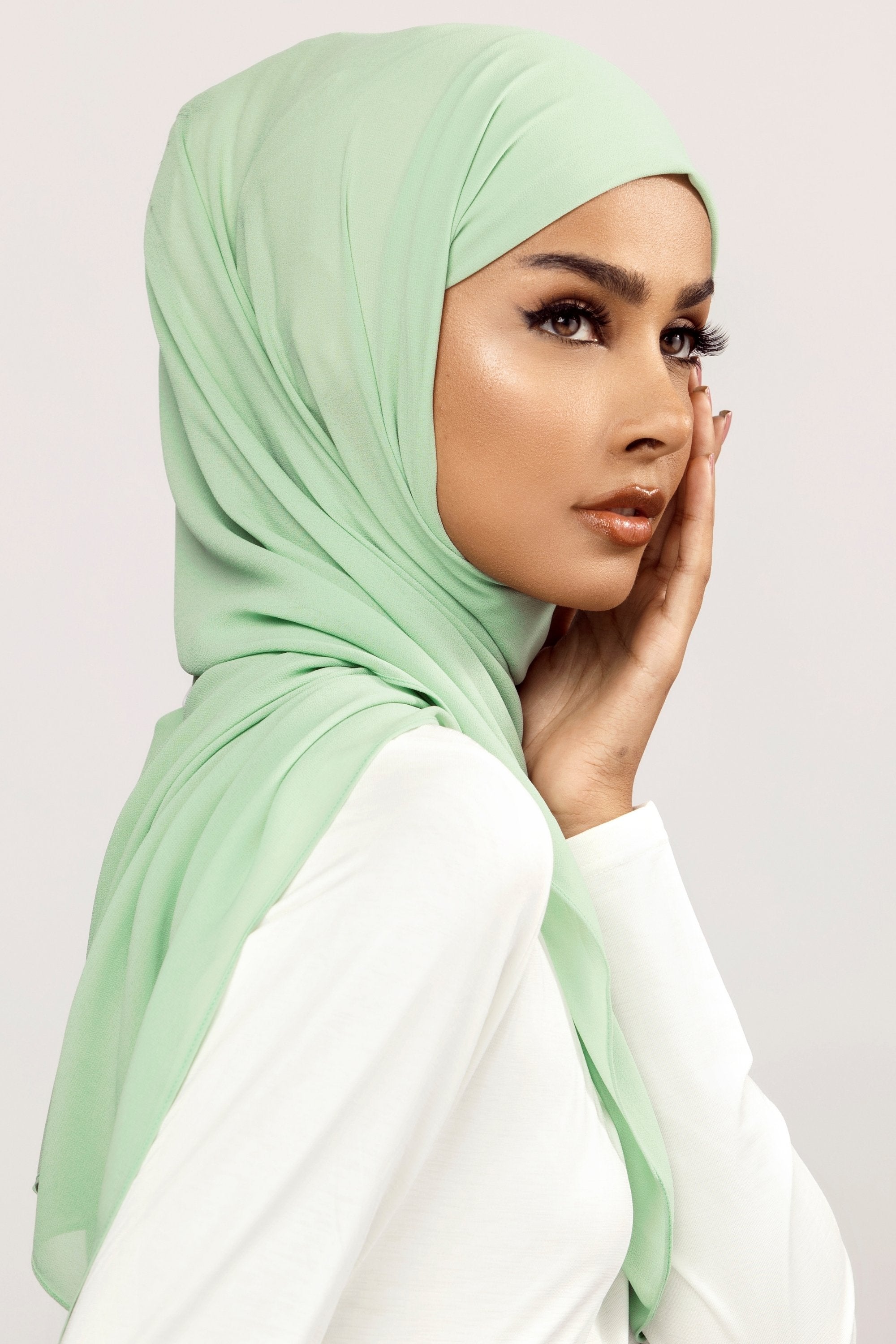 Plain Georgette - Mint Green